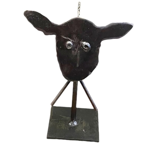 Brutalist Hand Forged Cast Iron Sheep Metal Art Sculpture - Picture 1 of 6
